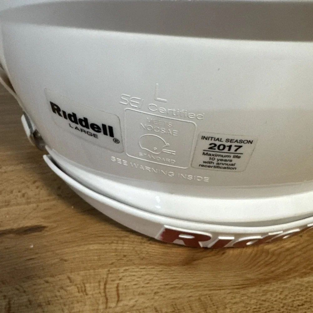 Riddell Speed Classic Football Helmet 2017 - White Grey Face Mask Sz Youth Large - Picture 5 of 11